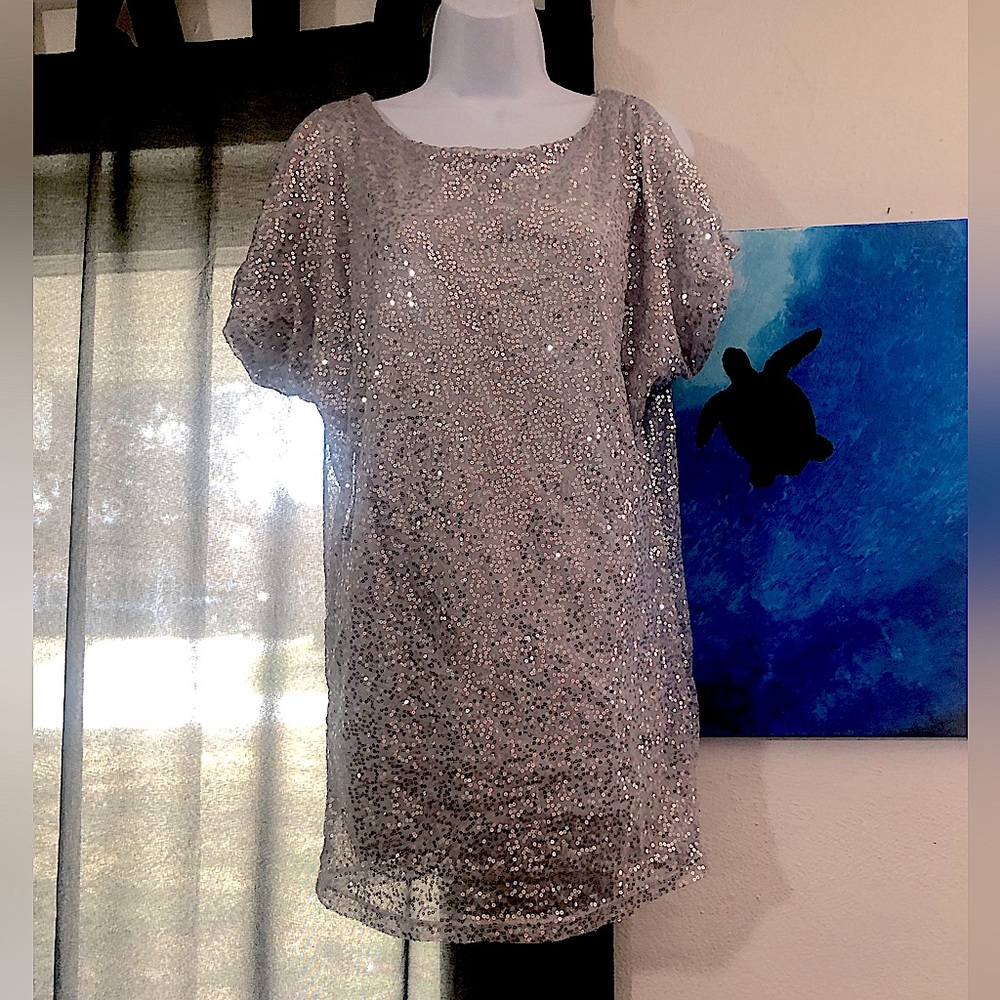 Sequin hearts y2k small dress that fits like a medium